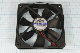 Вентилятор 120x120x25, напряжение 12В, ток 0,35А, выводы 2L, подшипник качения, KF1225B1HR-R JAMI