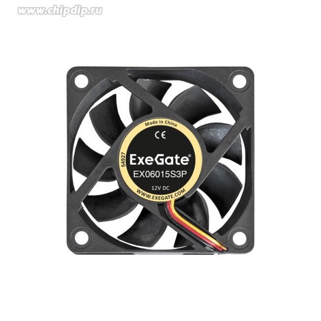 EX281212RUS, Вентилятор 12В DC ExeGate EX06015S3P (60x60x15 мм, Sleeve bearing (подшипник скольжения), 3pin, 3500RPM, 24dBA) EX281212RUS, Вентилятор 12В DC ExeGate EX06015S3P (60x60x15 мм, Sleeve bearing (подшипник скольжения), 3pin, 3500RPM, 24dBA)