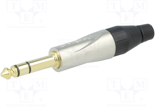 TS3P-AU, Вилка; Jack 6,35мм; "папа"; stereo; прямой; на провод; пайка; серый TS3P-AU, Вилка; Jack 6,35мм; "папа"; stereo; прямой; на провод; пайка; серый