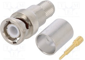 400PBM-CR, Вилка BNC "папа" прямой 50Ом CNT-400 пайка,обжим провод