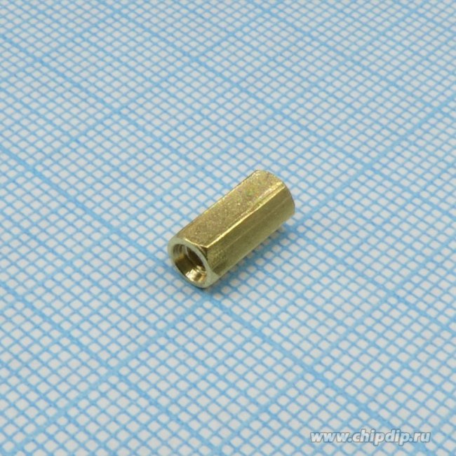 PCHSS-10, стойка для печатной платы латунная М3 шестигранная (L-KLS8-DBK-M3-E4.7-L10)