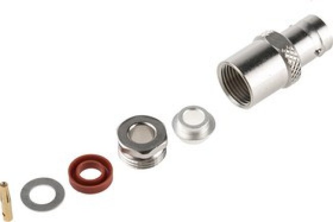 R141207000W, jack Cable Mount BNC Connector, 50, Clamp Termination, Straight Body R141207000W, jack Cable Mount BNC Connector, 50, Clamp Termination, Straight Body