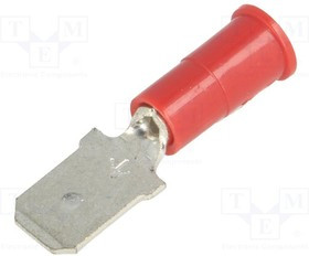 KEYS8287, Наконечник: плоский, 6,4мм, 0,8мм, "папа", обжим, на провод, медь