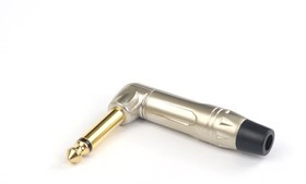AuraSonics JMA2R-G кабельный разъем угловой Jack 6.3мм TS (моно) штекер, позолоченные контакты,матов