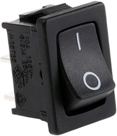 PRASA1-16F-BB0BW, Rocker Switches POWER ROCKER