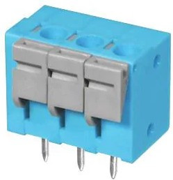 TBL004V-508-24BE-2GY, Fixed Terminal Blocks Terminal block, screwless, 5.08, Vertical, 24 poles, Blue w Grey button
