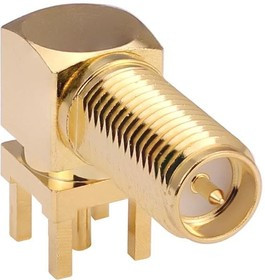 CONREVSMA002-L-G, RF Connectors / Coaxial Connectors RP-SMA Fml R Angle PCB Mnt - Extd, Gold CONREVSMA002-L-G, RF Connectors / Coaxial Connectors RP-SMA Fml R Angle PCB Mnt - Extd, Gold