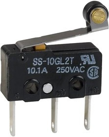 SS-10GL2T, Basic / Snap Action Switches Hinge Roller Lever 10.1A SPDT #110 50g