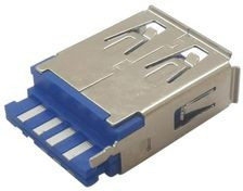RND 205-01445, USB Connector, USB-A 3.0 Receptacle, Straight, 9 Poles