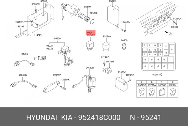 95241-8C000, Реле HYUNDAI HD65,72,120,170,270,500, Universe OE