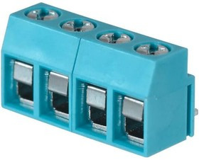 TB003V-500-P04BE, Fixed Terminal Blocks Terminal block, screw type, 5.00 , vertical, 4 poles, CUI Blue, Philip's head screw, PCB mount