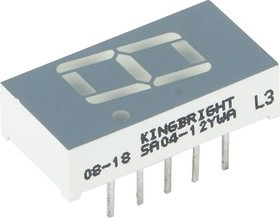 SA04-12YWA 10.16мм, 7х1 желтый ОА, 4.7мКд