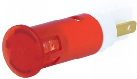 SKGU 10027, Индикат.лампа: LED, плоский, красный, 130ВAC, d10,2мм