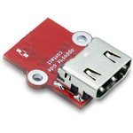 HDMI Adapter Horizontal, Opposite Side, HDMI- разъем для шлейфа типа A, 20-пин с шагом 0.5мм, прямой