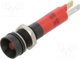 19091350, Индикат.лампа: LED; вогнутый; красный; 24ВDC; 24ВAC; O8мм