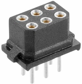 M80-8870601, Power to the Board 3+3 POS DIL FEMALE VERT TIN/LEAD