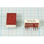 Светодиодный дисплей красный, 7 сегментов, 1 разряд, высота 10 мм, 1115 мкд, HP5082-7653; №5231 R СД