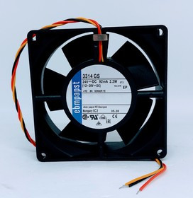 Вентилятор Ebmpapst 3314 GS 24V DC 92mA 2.2W 90X32mm 3pin