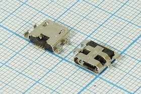 Разъем microUSB REV розетка, тип B, контакты 5C4HP, на плату, microUSBB5SAD9 REV Разъем microUSB REV розетка, тип B, контакты 5C4HP, на плату, microUSBB5SAD9 REV