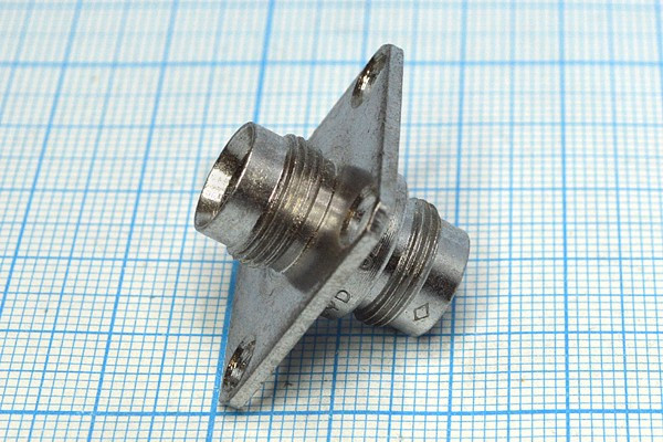 Разъем высокочастотный СРГ50-166ФВ переходник герметичный вилка-вилка, монтаж на блок, М12, СРГ50-166ФВ