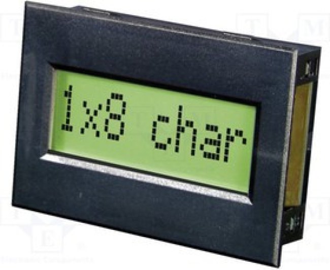 EASER081-92NLED, Дисплей: LCD, алфавитно-цифровой, 8x1, 77x54мм, LED, Знак: 11,48мм