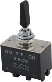 S823D, Toggle Switches DPDT ON-OFF-ON SCREW LUG