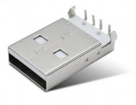 USBA-1P-SM-2, USB вилка A на плату, SMD, вид 2