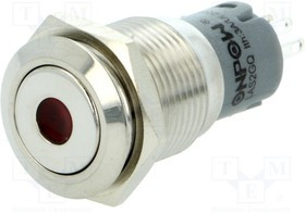 V16-11D-24R-S, Переключатель: антивандальный, Пол: 2, SPDT, 0,5A/220ВAC, 1A/24ВDC