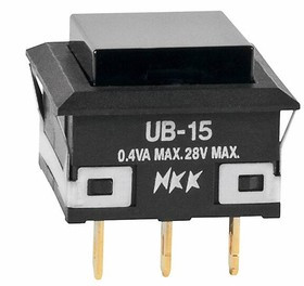 UB15KKG01N-A, Pushbutton Switches SPDT ON-(ON) BLACK