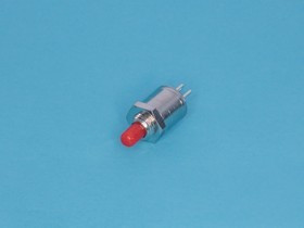 PSW-4-R, Кнопка круглая 2,8мм 220В 0,3А, крепление гайка, НР, красная