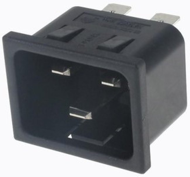 20ESRMC2, AC Power Entry Modules ADPTR PLUG 20A 250V SNAP IN