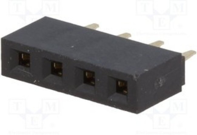 ZL305-04, Гнездо, IDC, "мама", PIN 4, прямой, 2,54мм, THT, 1x4, позолота, 3А
