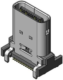 DX07S024WJ1R350, USB Connectors VERT MNT SMT RCPT USB Type C