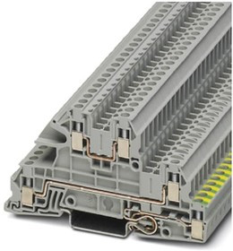 3076029, UTI 2.5-PE/L/L Series Grey DIN Rail Terminal Block, 0.2 4mm², Triple-Level, Screw Termination 3076029, UTI 2.5-PE/L/L Series Grey DIN Rail Terminal Block, 0.2 4mm², Triple-Level, Screw Termination