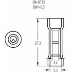 08-0732, Соединительная гильза изолированная L-27.3 мм нейлон 4-6 мм² (ГСИ(н) 6.0/ГСИ-н 4,0-6,0) жел