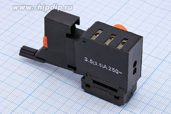 Выключатель для дрели Фиолент МСУ-2/3.5А (аналог Ломов) с регулировкой оборотов и реверсом; №15579 ПкнИнст\ 3,5А\7C\OFF-(ON)\рег скор/реверс