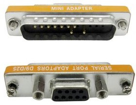 RND 205-00929, Mini D-Sub Adapter, D-Sub 9-Pin Socket / D-Sub 25-Pin Plug
