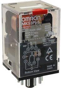 MKS3PI5AC110BYOMZ, Industrial Relay MKS 3CO AC 110V 10A Plug-In Terminal