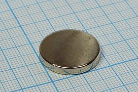 Магнит 20,0x 3,0, цилиндр, Ni