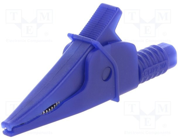 FCR79900L, Зажим "крокодил", 20А, синий, макс.39мм, 1кВ