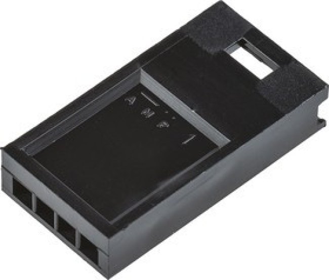 280629, Conn Housing RCP 4 POS 2.54mm Crimp ST Cable Mount Black Bag