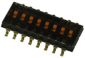 DHN-08-T-V, DIP переключатель 8 поз. SMD 1.27мм (NHDS-08)
