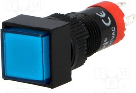 V10F-11Z-230B, Переключатель: кнопочный, Пол: 2, SPDT, 0,5A/250ВAC, 1A/24ВDC, IP40