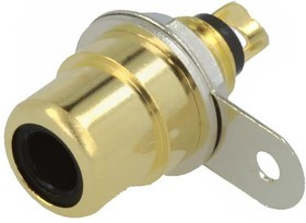 BTO1VB, Гнездо, RCA, "мама", прямой, пайка, позолота, Маркировка: черный BTO1VB, Гнездо, RCA, "мама", прямой, пайка, позолота, Маркировка: черный