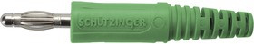 FK 9 L Ni / GN, Green Male Banana Plug, 4 mm Connector, Solder Termination, 32A, 33 V ac, 70V dc, Nickel Plating