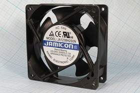 Вентилятор 120x120x38, напряжение 220В, ток 0,13А, выводы 2T, подшипник скольжения, JA1238H2S0N JAMIC