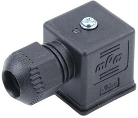 1212010032, Circular DIN Valve Connector, 3Pos, Угловой, DIN Form A, 3 Poles + Ground, 250V AC/DC, 16 А, 18 мм