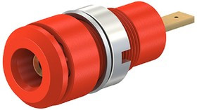 65.9098-22, Red Female Banana Socket, 2mm Connector, Tab Termination, 10A, 600V, Gold Plating