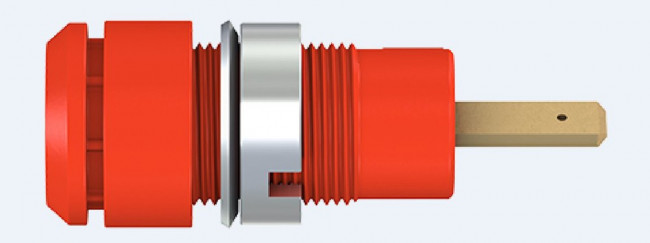 65.9098-22, Red Female Banana Socket, 2mm Connector, Tab Termination, 10A, 600V, Gold Plating