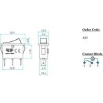 A21B1K11, Переключатель красный с подсветкой ON-OFF (16A/250VAC) 2P A21B1K11, Переключатель красный с подсветкой ON-OFF (16A/250VAC) 2P